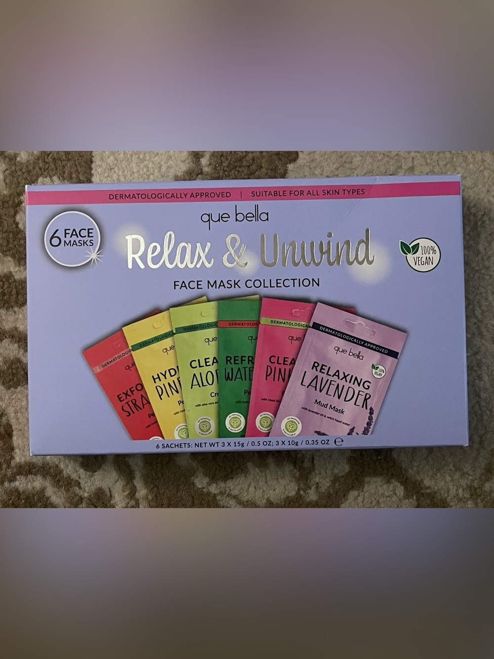 Relax & Unwind Face Mask Collection - Mixed Pink, Green, Yellow, Red, Purple
